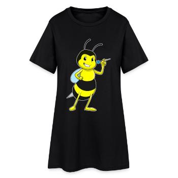 Fléchette Abeille - Robe T-shirt Femme - noir - Devant