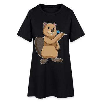 Fléchette de castor - Robe T-shirt Femme - noir - Devant