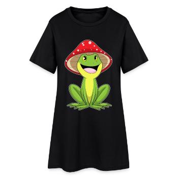 Champignon grenouille - Robe T-shirt Femme - noir - Devant