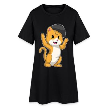 Cuisine de ramen de Chef Chat - Robe T-shirt Femme - noir - Devant