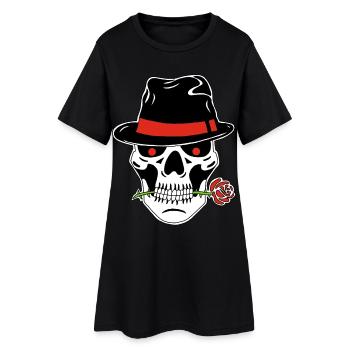 Crâne de gangster - Robe T-shirt Femme - noir - Devant