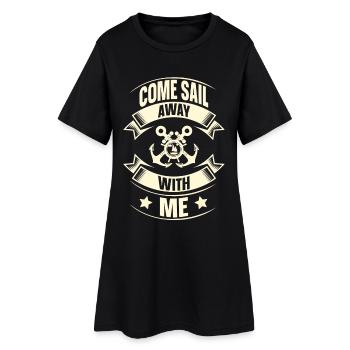 Voilier Marin Voilier - Robe T-shirt Femme - noir - Devant