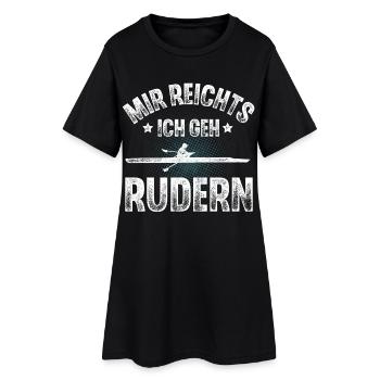 Rudern Ruderer Ruderboot - Frauen T-Shirt-Kleid - Schwarz - Vorne