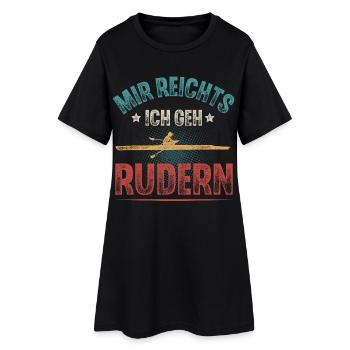 Rudern Ruderer Ruderboot - Frauen T-Shirt-Kleid - Schwarz - Vorne