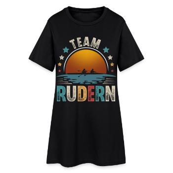 Rudern Ruderer Ruderboot Team - Frauen T-Shirt-Kleid - Schwarz - Vorne