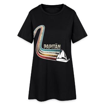 Papitän Vater Papa Segeln Segler Segelboot - Frauen T-Shirt-Kleid - Schwarz - Vorne