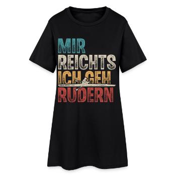 Rudern Ruderer Ruderboot - Frauen T-Shirt-Kleid - Schwarz - Vorne