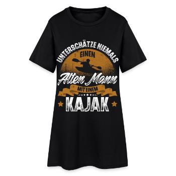 Kajak Kajakfahrer Kajaker - Frauen T-Shirt-Kleid - Schwarz - Vorne