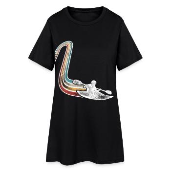 Kajak Kajakfahrer Kajaker Retro Vintage - Frauen T-Shirt-Kleid - Schwarz - Vorne