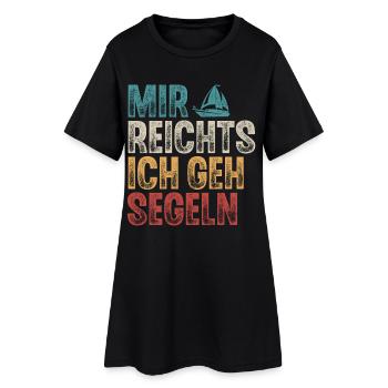 Segeln Segler Segelboot Retro Vintage - Frauen T-Shirt-Kleid - Schwarz - Vorne