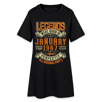 1967 Légende de l’anniversaire de janvier - Robe T-shirt Femme - noir - Devant