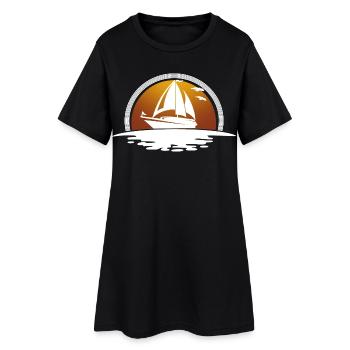 Sailboat Sailing Ship Sailing Sailor - Women’s T-Shirt Dress - black - Front