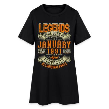 1991 Légende de l’anniversaire de janvier - Robe T-shirt Femme - noir - Devant