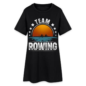 Rowing Rower Rowing Boat Team - Women’s T-Shirt Dress - black - Front