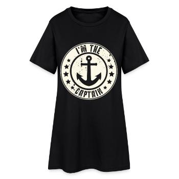 Capitaine Voilier Bateau à moteur Bateau Marin Ancre - Robe T-shirt Femme - noir - Devant