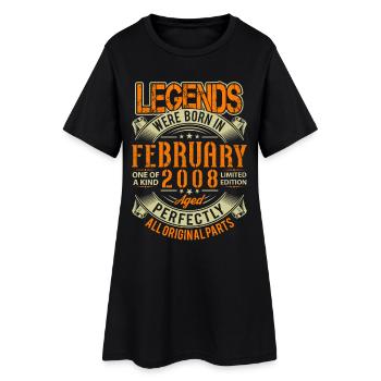 2008 Février Anniversaire Légende - Robe T-shirt Femme - noir - Devant