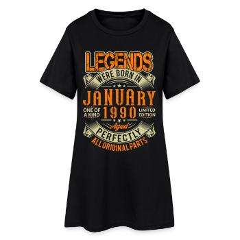 1990 Légende d’anniversaire de janvier - Robe T-shirt Femme - noir - Devant