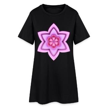 Colorful cherry blossom! By Pousse2Bambou ! - Women’s T-Shirt Dress - black - Front