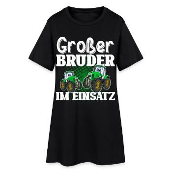 Großer Bruder Im Einsatz Traktor Landwirt - Frauen T-Shirt-Kleid - Schwarz - Vorne