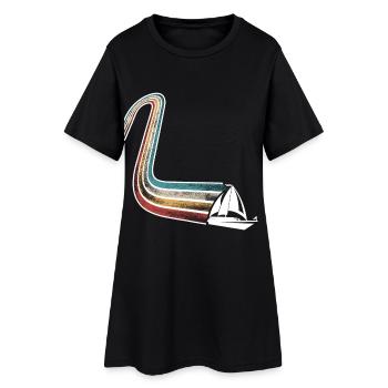 Voilier Voilier Voilier Rétro Vintage - Robe T-shirt Femme - noir - Devant