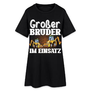 Großer Bruder Im Einsatz Bagger - Frauen T-Shirt-Kleid - Schwarz - Vorne