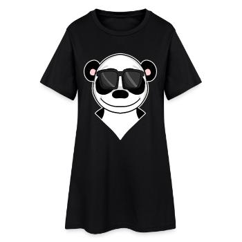 Panda - ours panda cool - Robe T-shirt Femme - noir - Devant