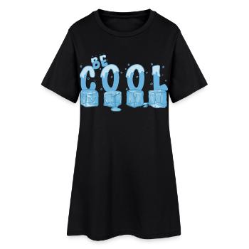 Sei Cool - Frauen T-Shirt-Kleid - Schwarz - Vorne