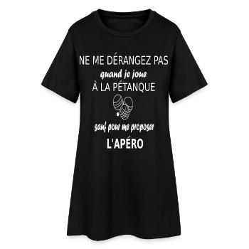 Pétanque, PETANQUE, pétanque boules, BOULES CADEAU - Robe T-shirt Femme - noir - Devant