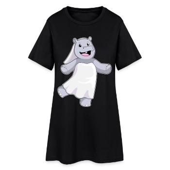 Mariage au voile nuptial de l’hippopotame - Robe T-shirt Femme - noir - Devant