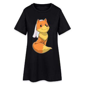 Renard Voile de mariée Mariage - Robe T-shirt Femme - noir - Devant