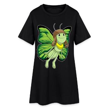 Casquette de pilote de pilote papillon - Robe T-shirt Femme - noir - Devant