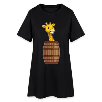 Giraffe Fass - Frauen T-Shirt-Kleid - Schwarz - Vorne