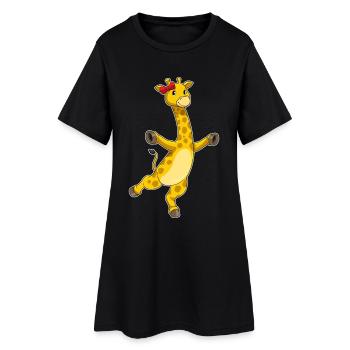 Arc en poils de girafe - Robe T-shirt Femme - noir - Devant