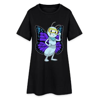 Lunettes Papillon - Robe T-shirt Femme - noir - Devant
