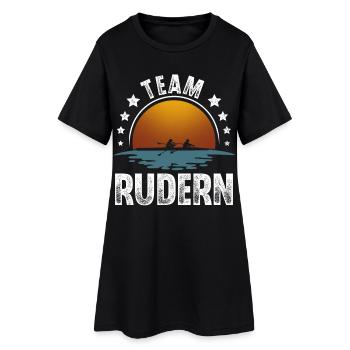 Rudern Ruderer Ruderboot Team - Frauen T-Shirt-Kleid - Schwarz - Vorne