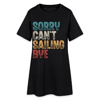Voilier Voilier Voilier Rétro Vintage - Robe T-shirt Femme - noir - Devant