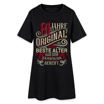81. Geburtstag Vintage Retro - Frauen T-Shirt-Kleid - Schwarz - Vorne