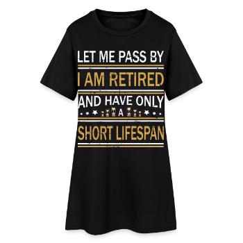 Retraité - Robe T-shirt Femme - noir - Devant