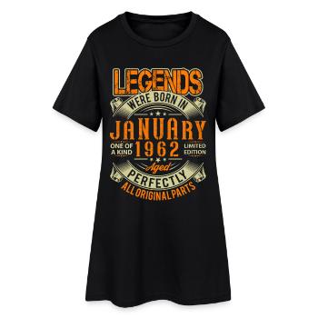 1962 Légende de l’anniversaire de janvier - Robe T-shirt Femme - noir - Devant