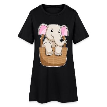 Elephant Basket - Women’s T-Shirt Dress - black - Front