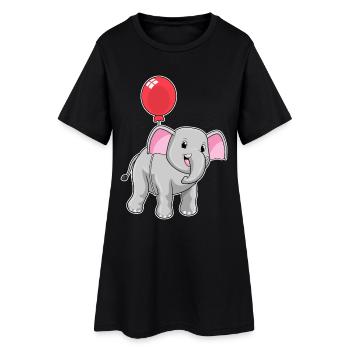 Ballon éléphant - Robe T-shirt Femme - noir - Devant