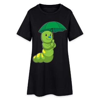 Parapluie chenille - Robe T-shirt Femme - noir - Devant