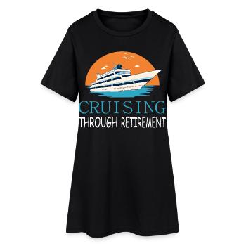 Croisière jusqu’à la retraite - Robe T-shirt Femme - noir - Devant