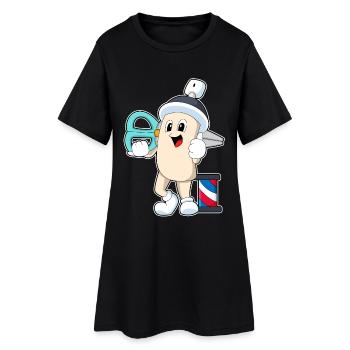 Laca pour coiffure ciseaux - Robe T-shirt Femme - noir - Devant