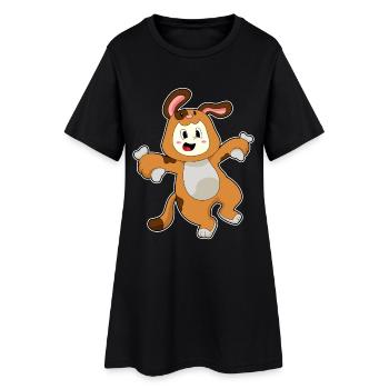 Oreilles de lapin chien - Robe T-shirt Femme - noir - Devant