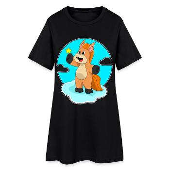 Horse Clouds - Women’s T-Shirt Dress - black - Front