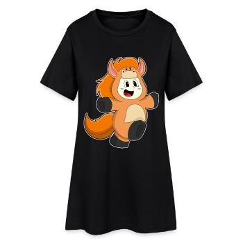Costume de fille cheval - Robe T-shirt Femme - noir - Devant