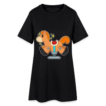 Un joli cheval à bascule - Robe T-shirt Femme - noir - Devant