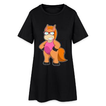 Lunettes de soleil pour chevaux - Robe T-shirt Femme - noir - Devant