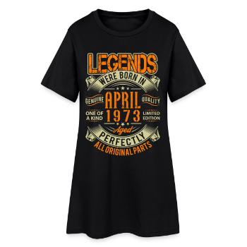 1973 Avril Anniversaire Légende - Robe T-shirt Femme - noir - Devant